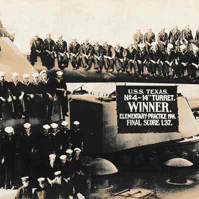 USS Texas 14" Turret Winner [Real Photo Postcard]