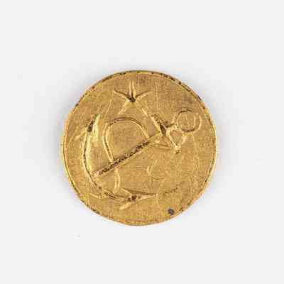 Navy Gold Coat Button