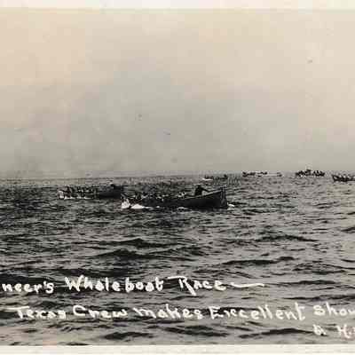 USS Texas (BB 35) Engineer's Whaleboat Race [Postcard]