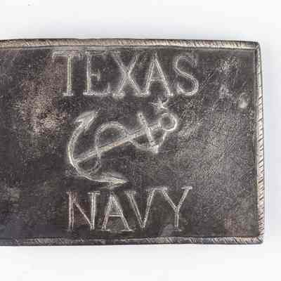 Texas Navy Silver Belt Buckle