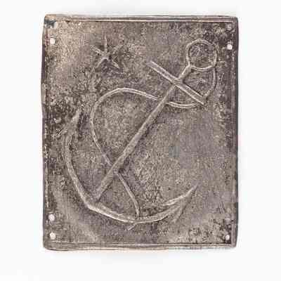 Navy Silver Hat Plate