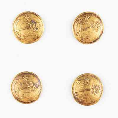 Navy Gold Cuff Buttons (set of 4)