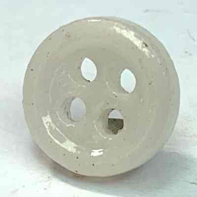 Japanese Army White Glass Button #2