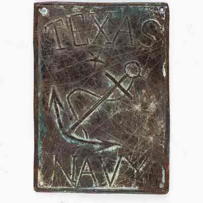 Texas Navy Copper Hat Plate