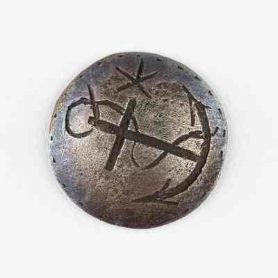 Navy Silver Coat Button