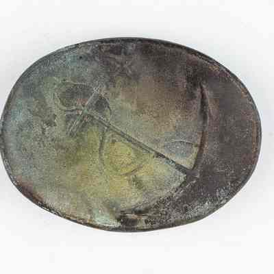 Navy Copper Engraved Belt Buckle