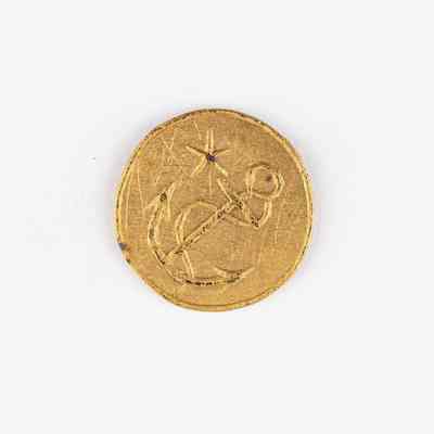 Navy Gold Coat Button