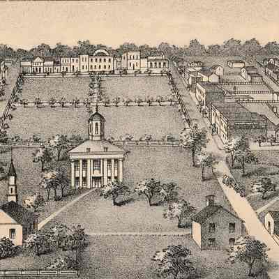 View of Court House, Gonzales, Texas [Lithograph]