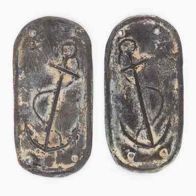 Midshipman Copper Anchor Collar Insignia (set of two)