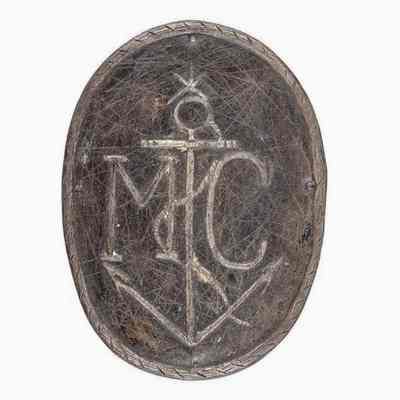 Marine Corps "MC" Silver Hat Plate