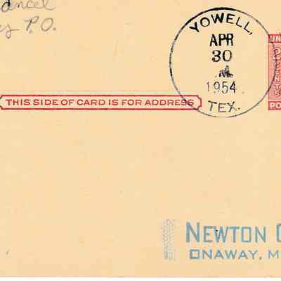 Yowell “Last Day” [Postal Card]