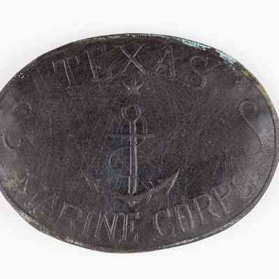 Texas Marine Corps Copper Pouch Plate "S"