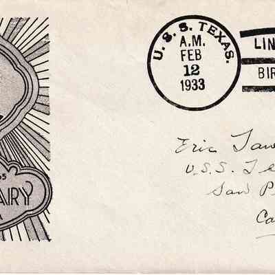 USS Texas (BB 35) "Lincoln's Birthday" [Cover]
