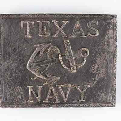 Texas Navy Silver Belt Buckle