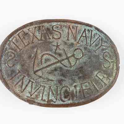 Texas Navy Invincible Copper Belt Buckle "S"