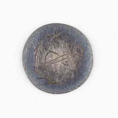 Navy Silver Coat Button