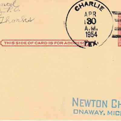 Charlie “Last Day” [Postal Card]