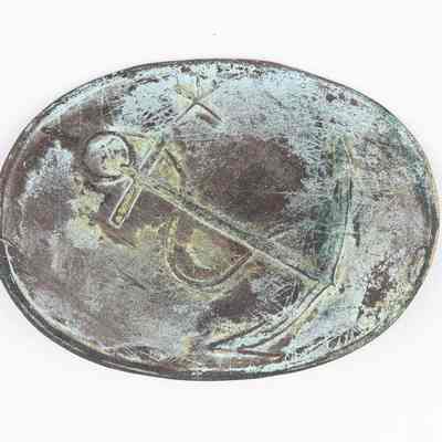 Navy Copper Pouch Plate