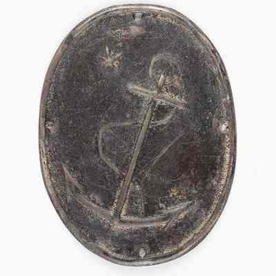 Navy Silver Hat Plate