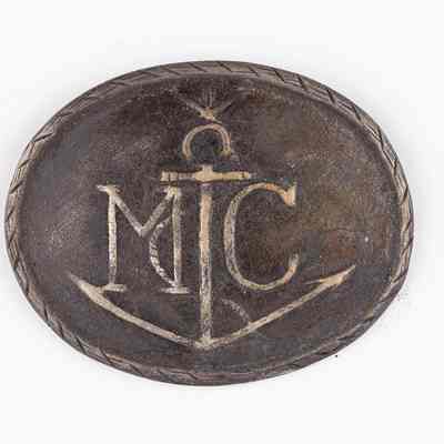 Marine Corps "MC" Silver Pouch Plate