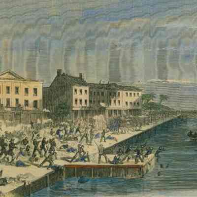 Battle of Galveston [Woodcut]