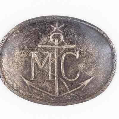 Marine Corps "MC" Silver Pouch Plate