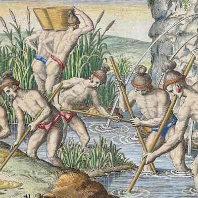 Plate XLI. Mode of Collecting Gold in Streams Running From the Apalatcy Mountains [Page]