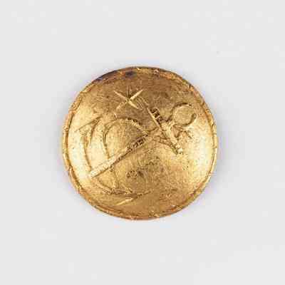 Navy Gold Coat Button
