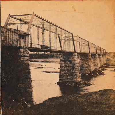 International-Great Northern Railroad (IG&N) Austin Bridge [Stereoview]