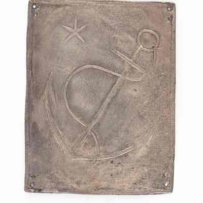 Navy Silver Hat Plate