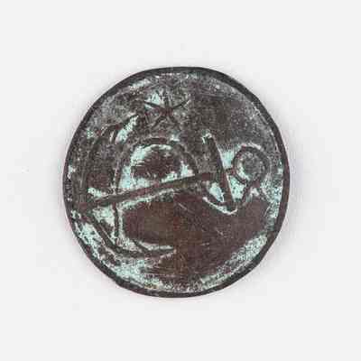 Navy Copper Coat Button