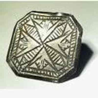 Silver Catholic Cross Button