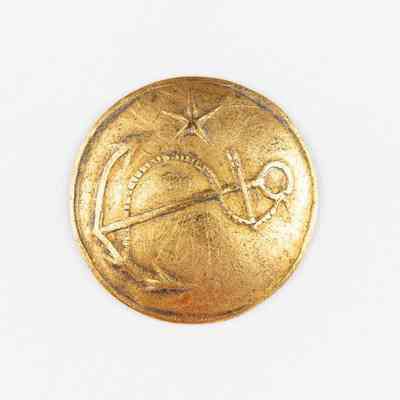 Navy Gold Coat Button