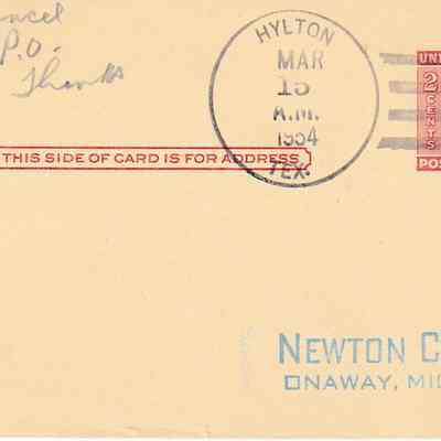 Hylton “Last Day” [Postal Card]