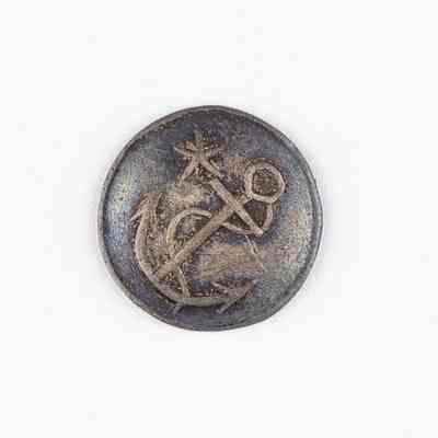 Navy Silver Coat Button