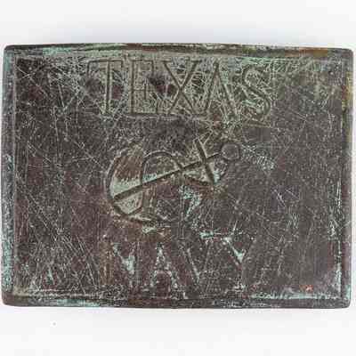Texas Navy Copper Belt Buckle