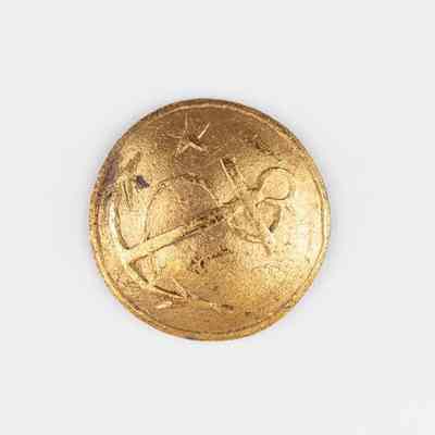 Navy Gold Coat Button