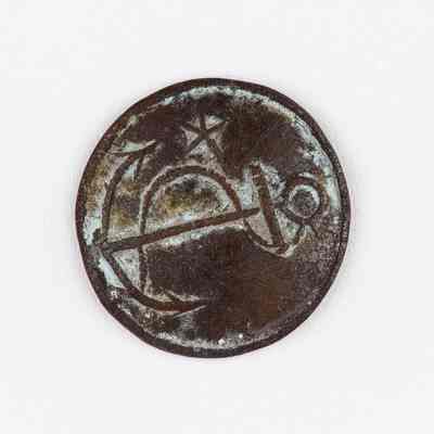 Navy Copper Coat Button