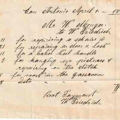 Wenzel Friedrich [Invoice]