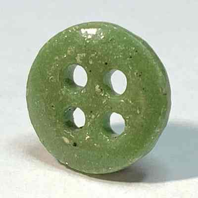 Japanese Army Green Glass Button