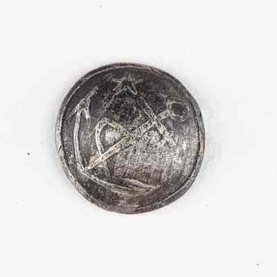 Navy Silver Cuff Button