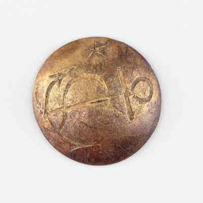Navy Gold Coat Button