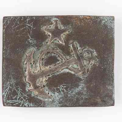 Navy Silver Belt Buckle