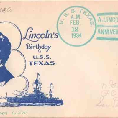 USS Texas (BB 35) “Lincoln’s Birthday” [Cover]