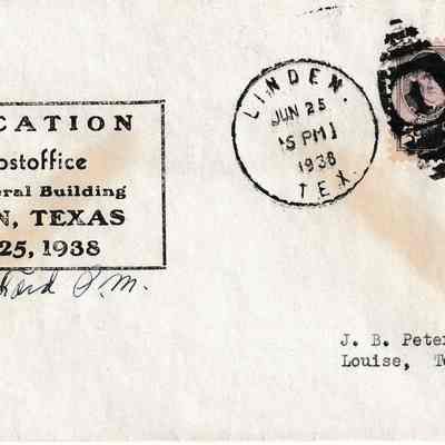 Linden Post Office "Dedication" [Cover]