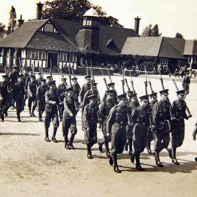 OTC marching in playground