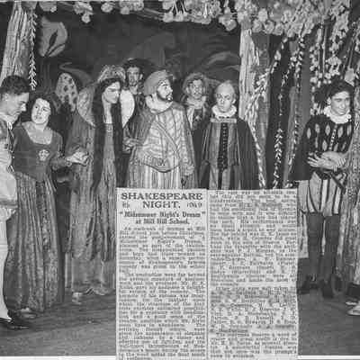 Photo of play and notice in local paper