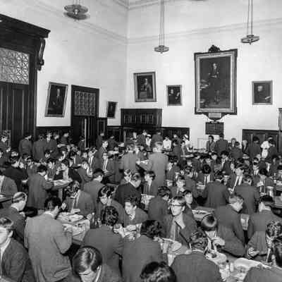 Dining hall at meal time