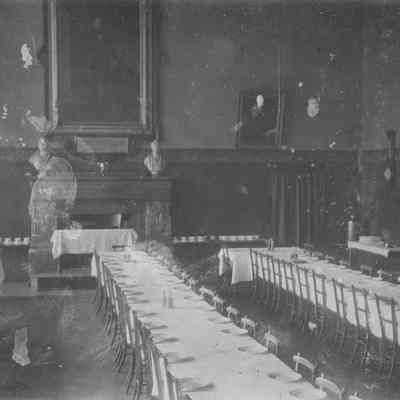 Dining hall looking to fireplace