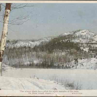 The winter blasts have piled the white pagodas of snow on these rough slopes...' Whittier